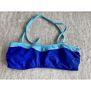 Venus Bright Blue Turquoise Strappy Back Bikini Halter Top Size 14 Large
